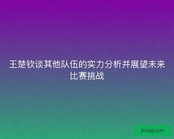 王楚钦谈其他队伍的实力分析并展望未来比赛挑战 王楚钦谈其他队伍的实力分析并展望未来比赛挑战